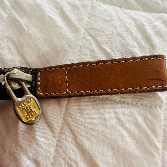 CELINE TRIOMPHE VINTAGE CANVAS & LEATHER CLUTCH BAG - Picture 6 of 9